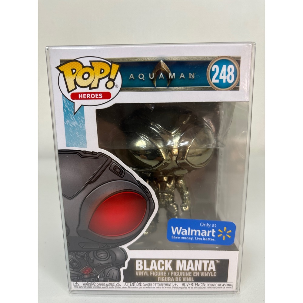 Funko Pop Heroes Aquaman Black Manta 248 Gold Chrome Walmart Exclusive DC Figure